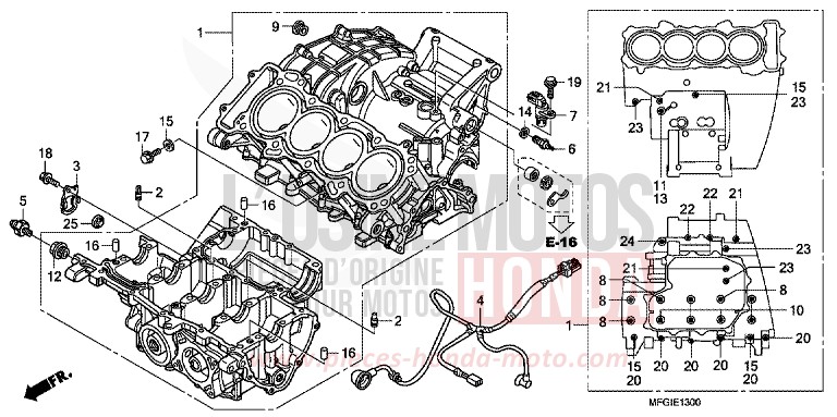 CRANKCASE for CB600F Hornet ABS PEARL NIGHTSTAR BLACK (NHA84) from 2010